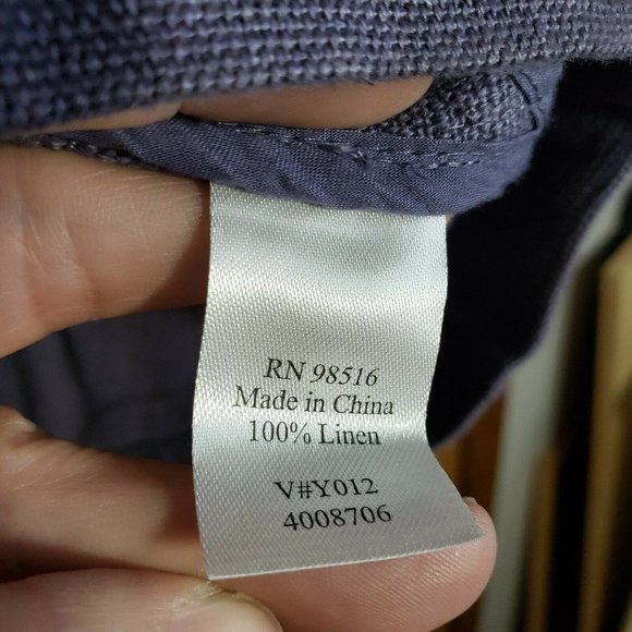 Coldwater Creek Womens Size M 3/4 Sleeve Full Zip Hooded Jacket Blue‎ 100% Linen - Picture 6 of 7